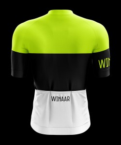 Winaar BWF Wielershirt korte mouw - Heren - Wit-Zwart Fluo Geel