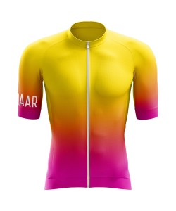 Winaar Sunburst Wielershirt korte mouw - Heren - Geel-Oranje-Roze