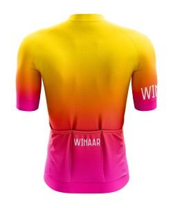 Winaar Sunburst Wielershirt korte mouw - Heren - Geel-Oranje-Roze