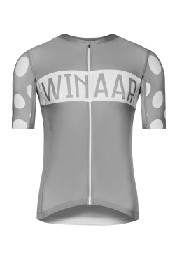 Winaar Superdot Wielershirt korte mouw - Heren - Grijs