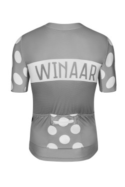 Winaar Superdot Wielershirt korte mouw - Heren - Grijs